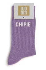 Chaussettes à paillettes Chipie violette.